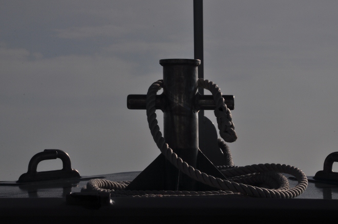 on the boat to the island